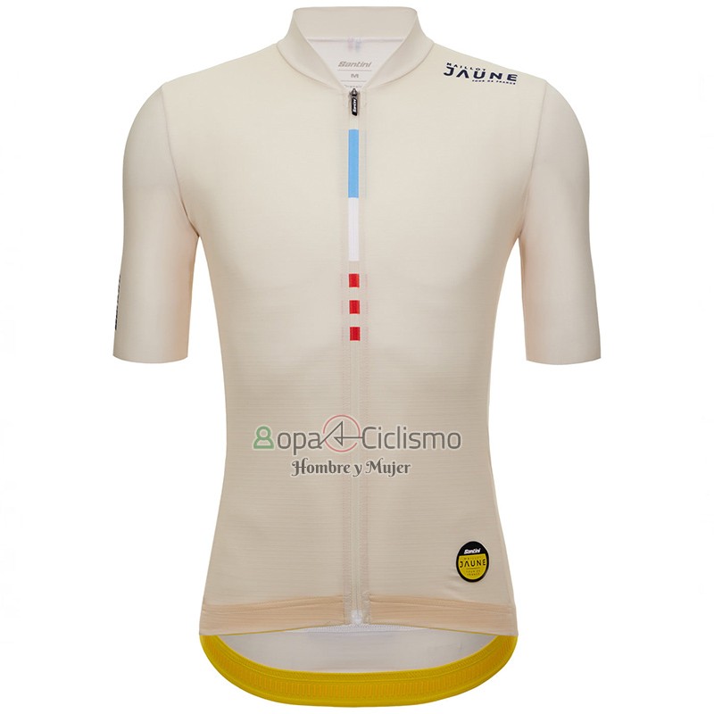 Tour DE Francia Ropa Ciclismo Culotte Corto 2023 Hombre Mangas Cortas Beige